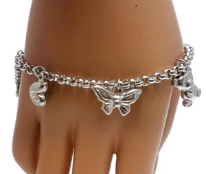 87. tolles FBM Charm Bettel Armband  5 Charms Bär Seepferdchen Fisch 925 Silber - Bild 1 von 6