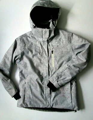 Jaqueta de esqui feminina de inverno EIDER Lake Placid em cinza com manchas rosa e aquáticas. " 12 - Imagem 1 de 4