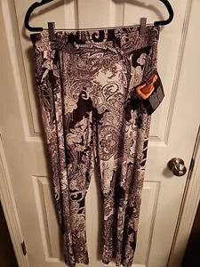 Iman Pants Large Women Paisley Brown - Picture 1 of 5