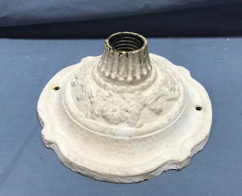 VTG Decorative Single Cast Iron Ceiling Flush Mount Light Fixture Old 502-23B Cover