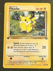 Tarjeta de Pokémon Pikachu 1a Edición Jungle 60/64 Primera Edición **Bonita Tarjeta sin Jugar - Imagen 1 de 1