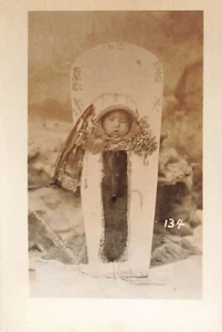 LP76  Native American Indian UTE Baby RPPC Postcard - Picture 1 of 2