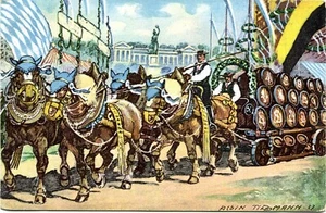 GERMANY (G300) 1930 postcard GRUSS VOM OKTOBEREESTMUNCHEN stamp missing to Italy - Picture 1 of 2