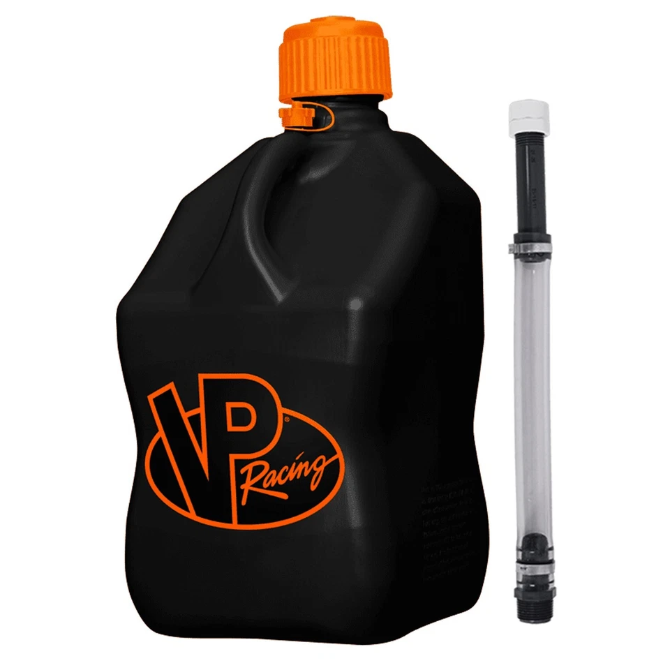 Jarra utilitaria VP Racing Fuels de 5 galones, negra/naranja con manguera de 14 pulgadas Foto 1 de 1