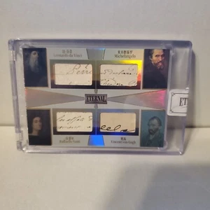 2024 Tagli Eterni RELIQUIA QUAD /50 Leonardo Da Vinci Michelangelo Raffaello Van Gogh - Foto 1 di 2