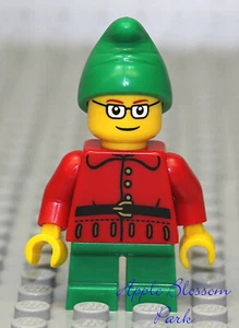 NEU LEGO rote WEIHNACHTEN ELF - Junge/Mädchen Santa Helper Minifiguren mit grünen kurzen Beinen - Bild 1 von 3