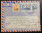 1954 Dunedin New Zealand Luftbrief Umschlag nach Newton MA USA