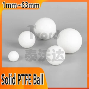 PTFE Balls 1mm 2mm 3mm 4mm 5mm 6mm 7mm 8mm 9mm 10mm - 63mm White Solid Balls - Picture 1 of 3
