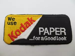 We Use KODAK Paper For A Good Look Sew-On Patch vintage camera film advert - Picture 1 of 4