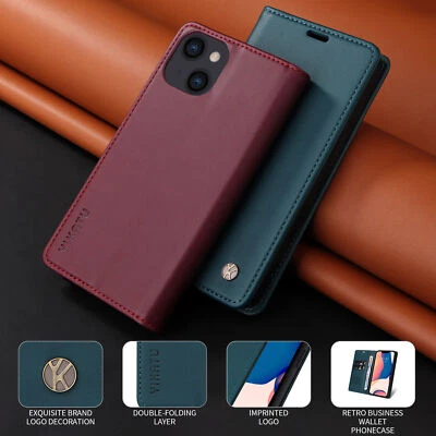 Flip Leather Card Wallet Phone Case For iPhone 14 13 12 11 Pro Max XR XS 7 8 SE - Image 1 of 4