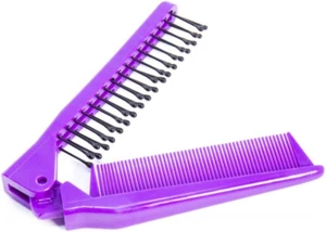Portable Travel Folding Hair Brush Compact Pocket Hair Comb Double Headed Anti-S - Picture 1 of 12