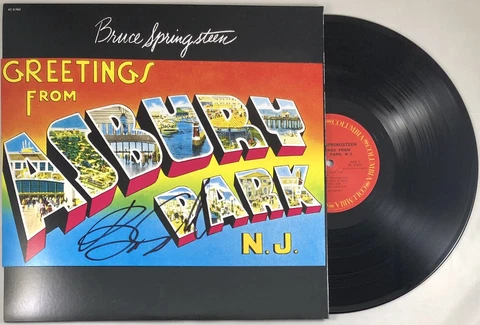 Bruce Springsteen Signed Greetings From Asbury Park LP Vinyl Record Album + JSA Cover
