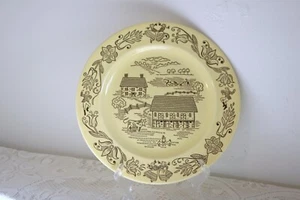 ROYAL CHINA USA BUCKS COUNTY Yellow Farm Homestead Scene 10" Dinner Plate - Picture 1 of 6