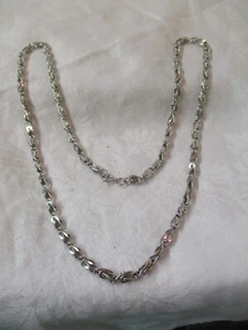 Vintage silver tone folded links chain Necklace - Picture 1 of 3