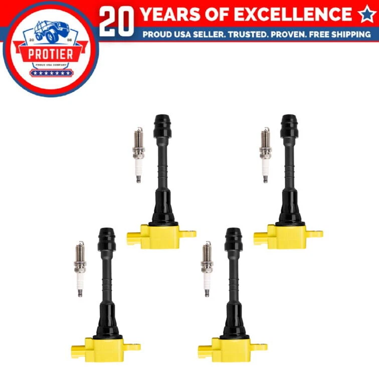 Set of 4 Ignition coil + Spark Plug Compatible with NISSAN SENTRA 1.8L - Image 1 of 1