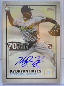 Ke'BRYAN HAYES - 2021 Topps Series 1 70 Years Rookie RC AUTOGRAPH Pirates - Picture 1 of 6