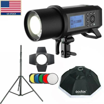 US Godox AD400Pro 400Ws TTL Studio Outdoor Flash+Stand+ Filter+Softbox f Wedding - Image 1 of 4