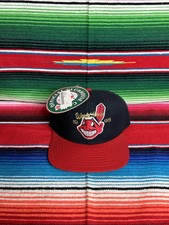 Vintage Cleveland Indians 1995 World Series Wool Snapback Hat New Era Signed