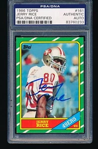 1986 Topps Firmado Autografiado Jerry Rice Novato #161 PSA/ADN A - Imagen 1 de 2