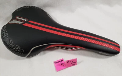 Sillín de titanio Selle Italia Flite asiento de bicicleta rojo negro plata negro SelleItalia Foto 1 de 4