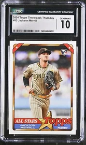 JACKSON MERRILL (RC), TOPPS TBT, #85 CGC 10GM, "2024 TOPPS ALL-STARS" - Picture 1 of 2