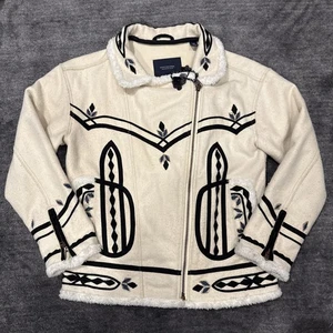 Chaqueta de motociclista Scotch & Soda Amsterdam azul de lana nórdica pequeña para mujer - Imagen 1 de 10