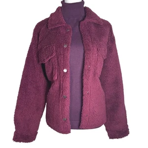 Sherpa Fleece Fluffy Teddy Shacket S Plush Cozy Warm Layering Cabincore Autumn - Picture 1 of 11