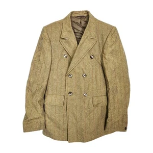 Beau Brummel Mustard coat suit jacket Boys S Brown Vintage Tweed Pinstripe 40s - Bild 1 von 20