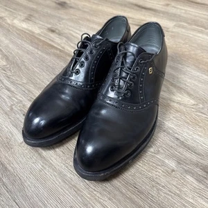 Vintage FootJoy 55715 Classics Vibram Black Saddle Oxford Shoes 9 1/2 D - Picture 1 of 11
