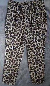 Pantalones básicos Zara para mujer medianos con estampado de animales de leopardo bolsillos para correr lazo cintura - Imagen 1 de 13