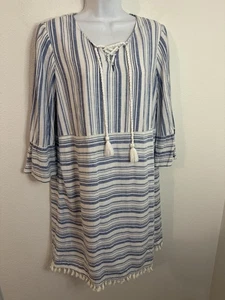 Tommy Bahama Damen kleines Cover-up Bauernküste gestreift blau weiß gebraucht, in einwandfreiem Zustand - Bild 1 von 6