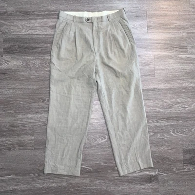 Vintage Yves Saint Laurent YSL Gray Pleated Worsted Wool Dress Pants Sz. 36/30 - Image 1 of 4