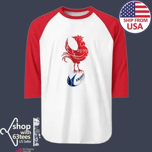 Rugby France Team Men's Raglan Red Size S to 2XL - Picture 1 of 1