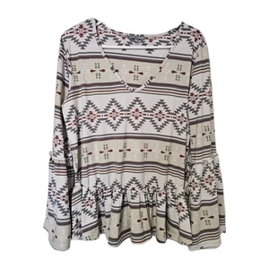 Simply Southern LARGE Aztekenmuster Soft Top Kleid Up oder Down Southwestern Rüschen - Bild 1 von 6