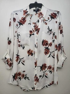 IZ Byer Women's Floral 3/4 Sleeve Blouse/Button Up - Picture 1 of 10