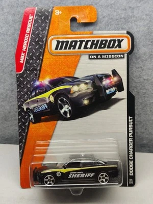 MATCHBOX 2014 MBX Heroic Rescue #84/120 Black DODGE CHARGER PURSUIT - Nice! - Image 1 of 4