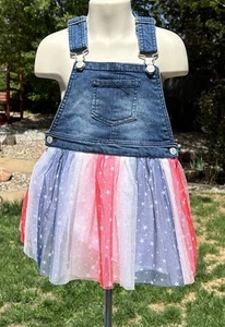 Epic Threads 4T Fourth of July Overalls Dress - Picture 1 of 3