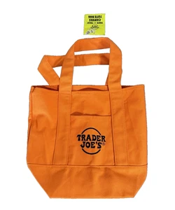NWT Trader Joe’s Halloween Mini Canvas Reusable Bag: Orange - Picture 1 of 3