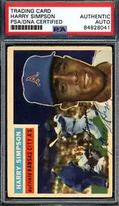 Harry Simpson PSA DNA Signed 1956 Topps Autograph - Picture 1 of 1