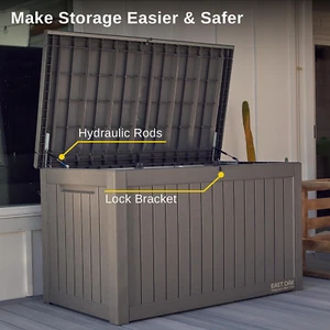 Extra Large Outdoor Deck Storage Box Waterproof 230 Gallon Outdoor Storage Box w - Picture 1 of 14