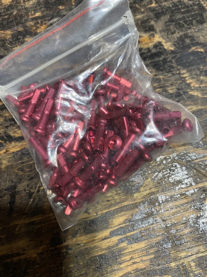 Old BMX Bike Spoke Nipples  14G 72 Pcs Rose Red - Image 1 of 1