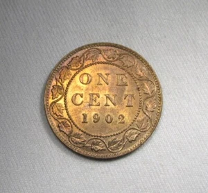 1902 Canada Large Cent VCH UNC Red & Brown Coin AM665 - Picture 1 of 3