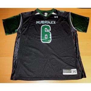 NCAA Football University Hawaii Rainbow Warriors #6 Jersey XL Under Armour Black - Picture 1 of 6