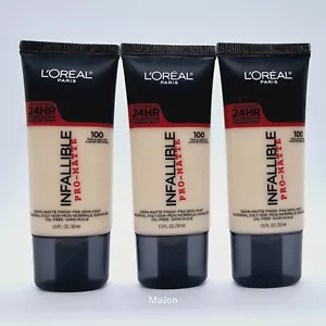 Lot Of 3 L'oreal Infallible Pro-Matte Foundation 24 Hr 100 True Alabaster - Picture 1 of 6