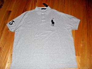 BUY~BNWT~ POLO-RALPH LAUREN~MENS~CLASSICS~MESH~BIG PONY~POLO SHIRT~GRAY~SZ 3XB - Picture 1 of 3