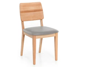Polsterstuhl Esstischstuhl Stuhl Sessel NETRON Buche Kunstlederbezug Silvercreme - Bild 1 von 2