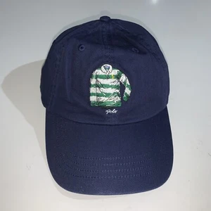 Polo Ralph Lauren Men's Ball Cap Navy Blue Rugby Shirt Graphic Leather Strap Hat - Picture 1 of 7