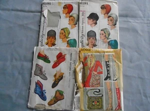 Vintage Patterns Lot, 1950s - 70s, Hats, Boots, Slippers, Handbags - Picture 1 of 5
