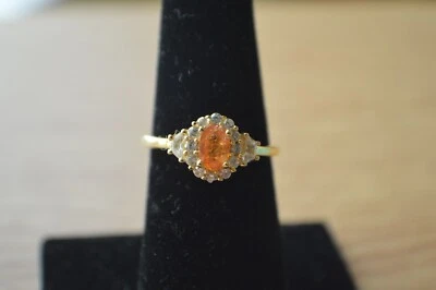 1.25ct Viceroy Spessartine Garnet / Zircon Ring 14k YG over Fine Silver Size 8 - Image 1 of 4