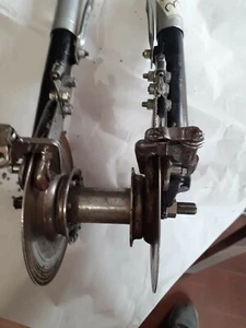 Fettgabel mit Doppelbremse mit Belägen neu original verchromt  - Bild 1 von 7